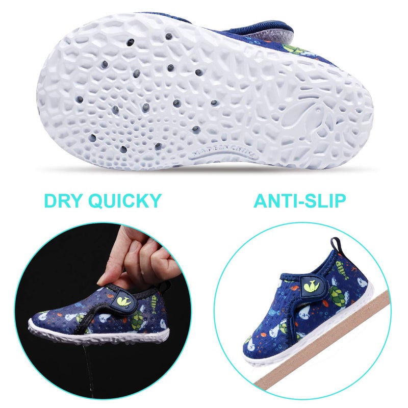 FEETCITY Baby Boy's Girls Water Shoes Slip-on Swim Beach Pool Shoe Walking Outdoor Sneakers Tortoise 12-18 Months Infant - Image 4